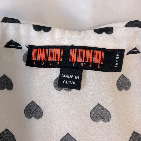 Love Tree black and white polka heart blouse - Picture 7 of 9